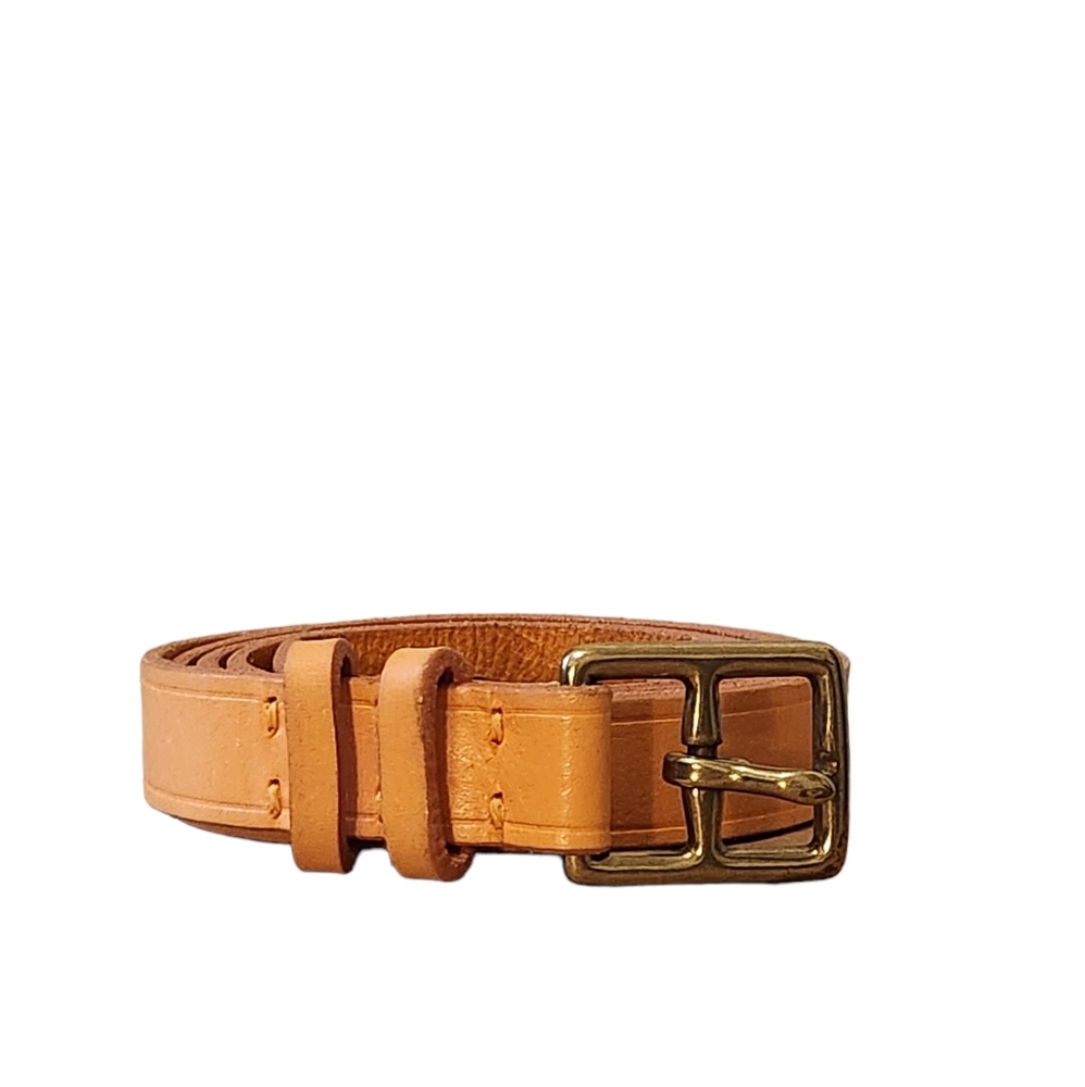 J. Crew Genuine Leather Light Orange Thin Belt Size Small